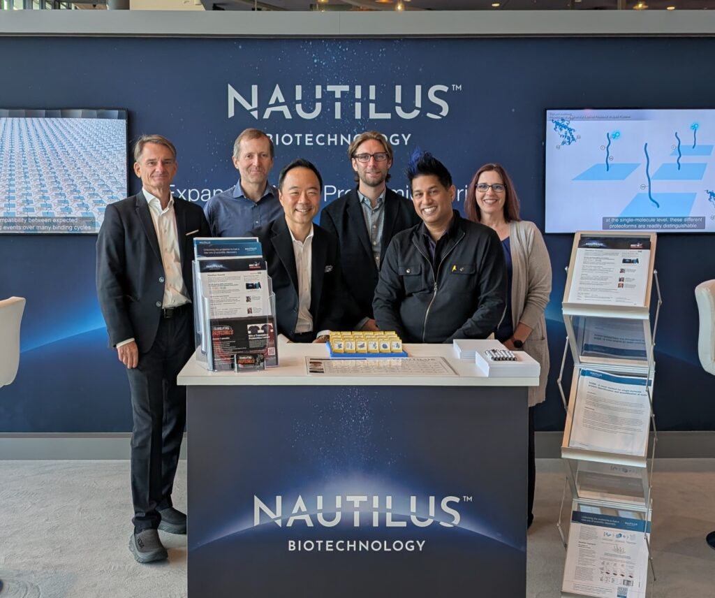 Nautilus team members at the Nautilus booth at HUPO 2024